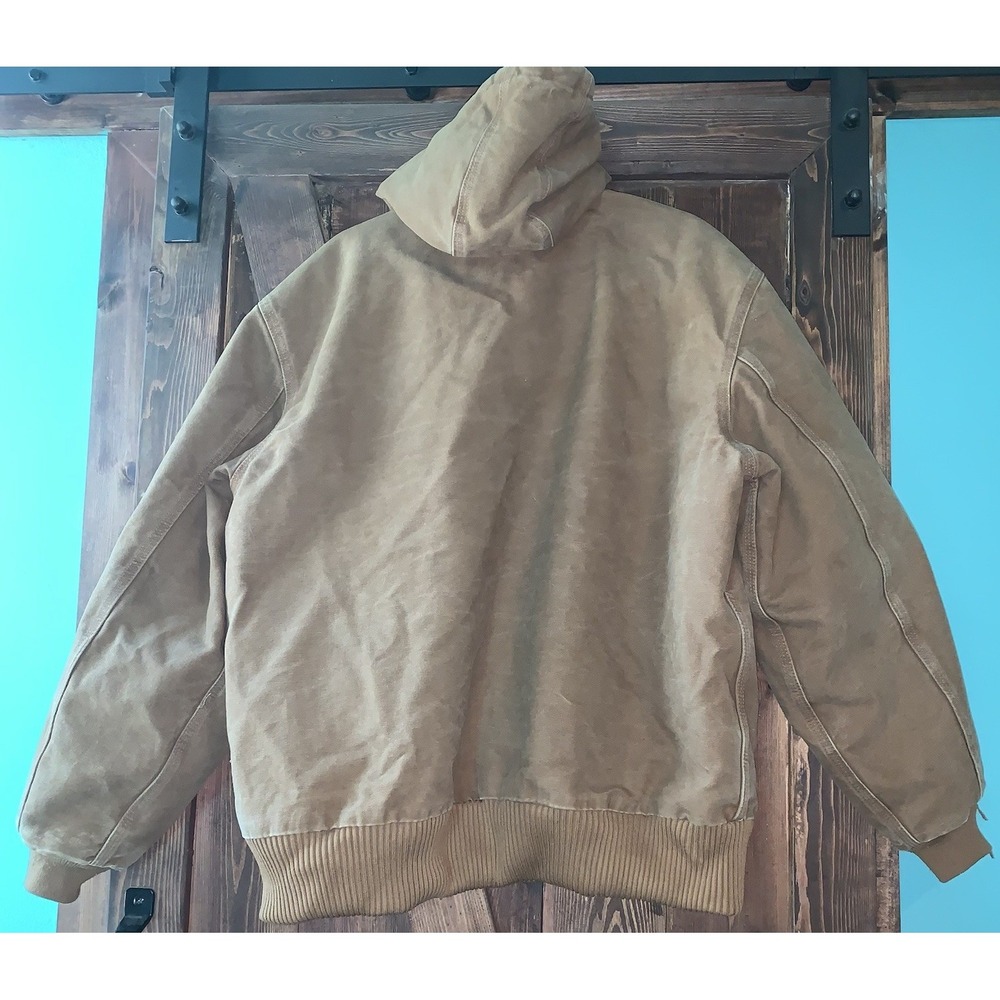 Vintage Carhartt Hooded Jacket J130‎ BRN Brown Size XL Nice Condition Light Wear - Picture 2 of 15